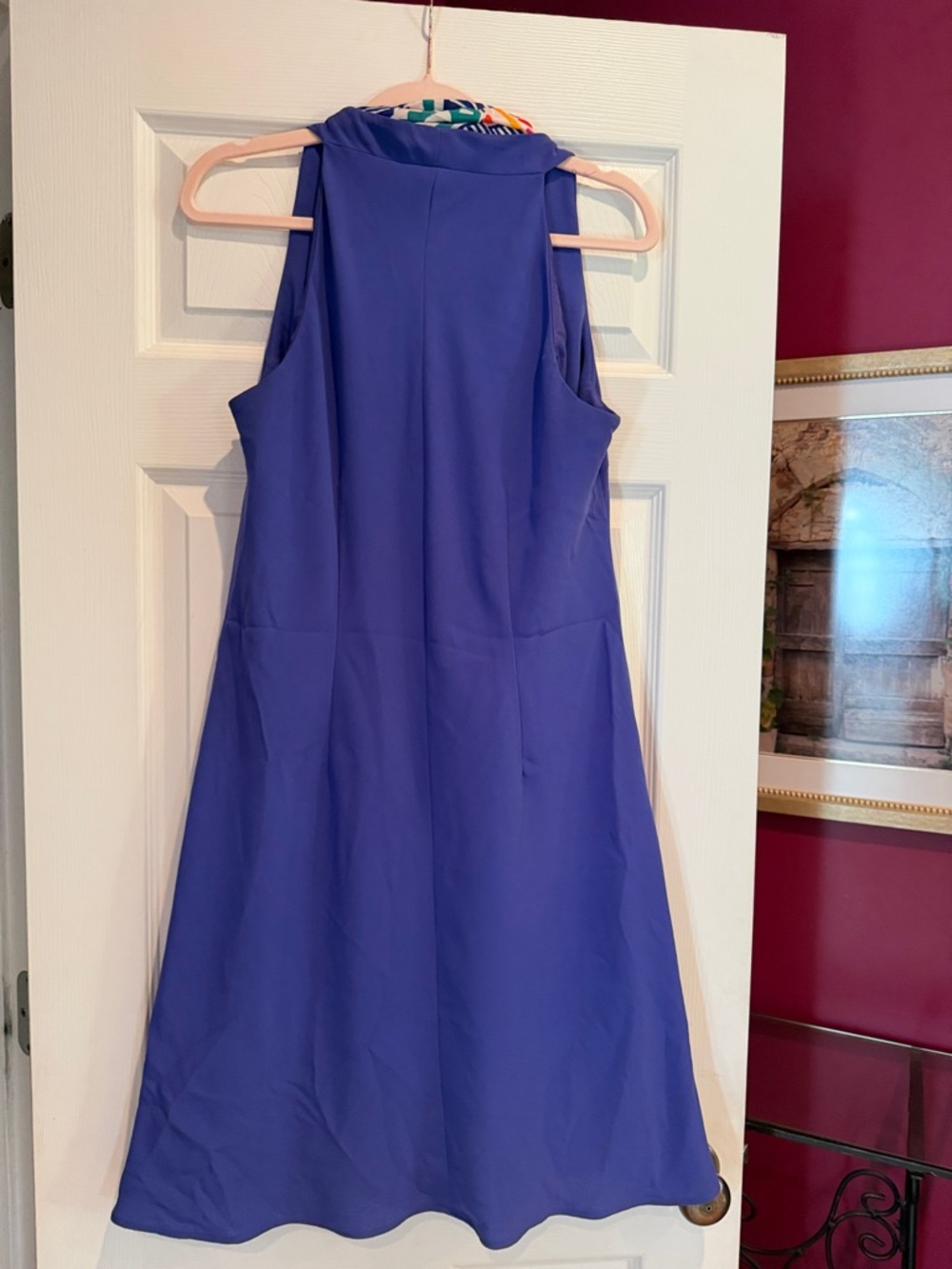 Evan Picone Purple Dress with Multicolor Scarf - Picture 4 of 4
